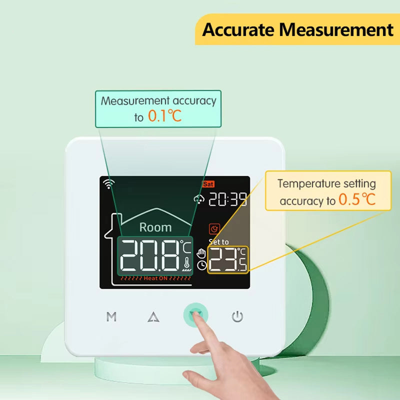 ThemitVi Smart Thermostat WiFi 0.1°C Precision 2.5D Glass Touch Panel with Alexa Google Home & Tuya App Control