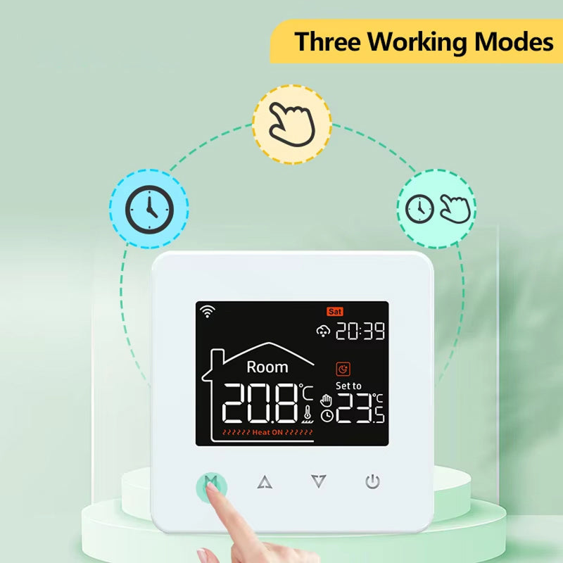 ThemitVi Smart Thermostat WiFi 0.1°C Precision 2.5D Glass Touch Panel with Alexa Google Home & Tuya App Control