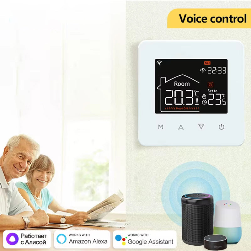 ThemitVi Smart Thermostat WiFi 0.1°C Precision 2.5D Glass Touch Panel with Alexa Google Home & Tuya App Control