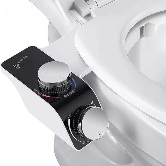 TidoPrime Bidet Attachment for Toilet - Dual Temperature Hot and Cold Water Mixer, Self-Cleaning Dual Nozzle, Ultra-Thin 0.24-inch