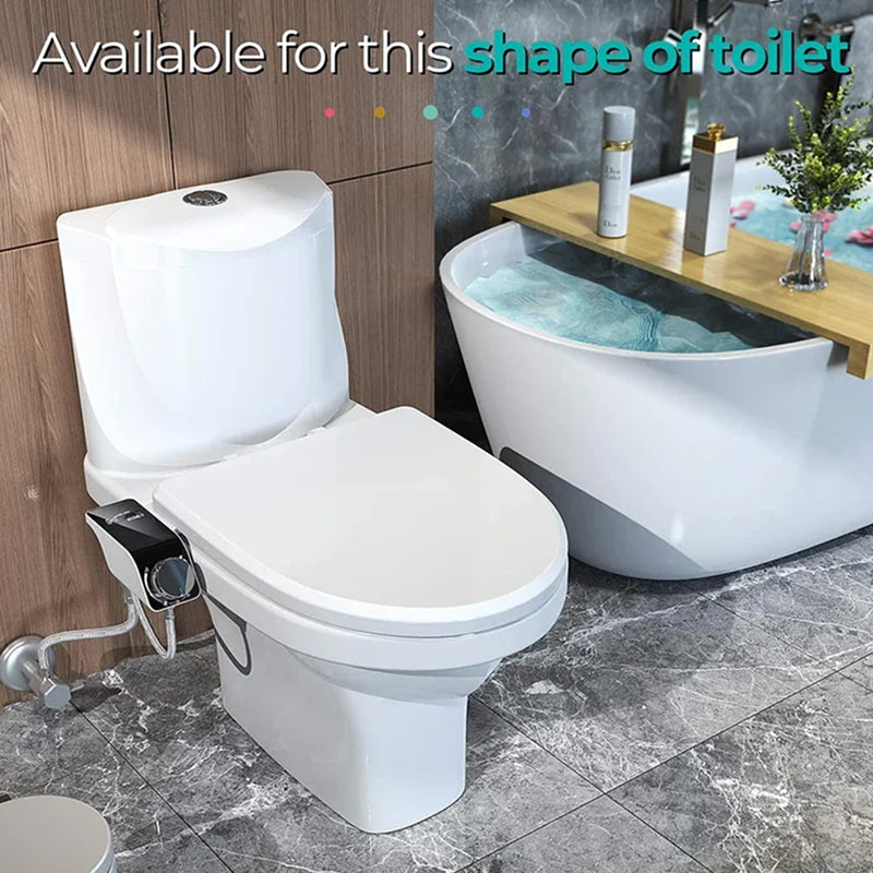 TidoPrime Bidet Attachment for Toilet - Dual Temperature Hot and Cold Water Mixer, Self-Cleaning Dual Nozzle, Ultra-Thin 0.24-inch