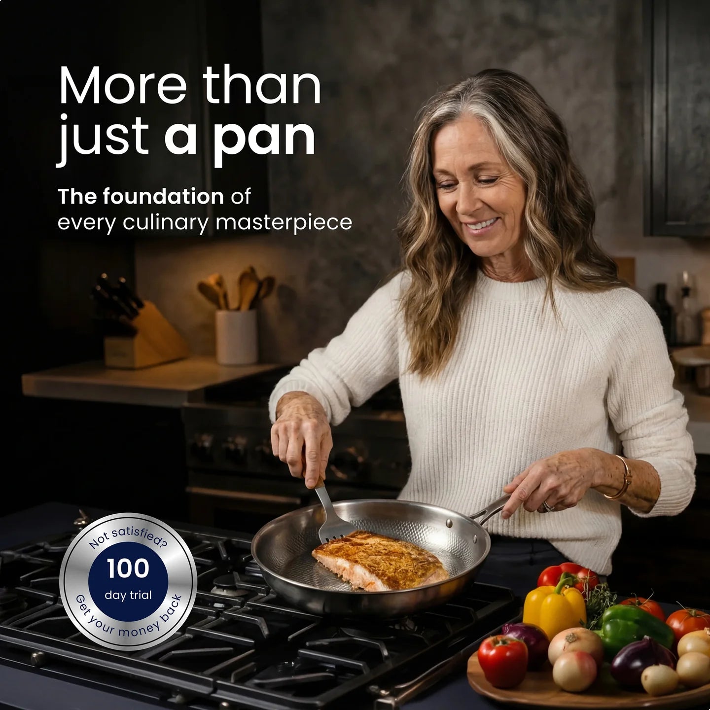 TitaKixi Titanium Frying Pan - 100% Solid Medical-Grade Titanium Skillet, PFAS & Teflon Free Non-Stick Hammered Surface