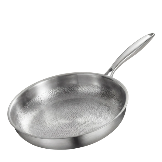 TitaKixi Titanium Frying Pan - 100% Solid Medical-Grade Titanium Skillet, PFAS & Teflon Free Non-Stick Hammered Surface