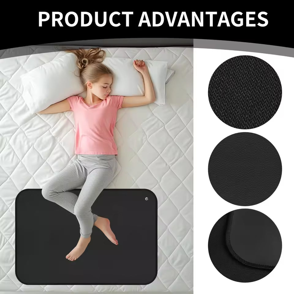 TixiWarmi Grounding Mat - Conductive PU Leather Earthing Mat with 470cm Cord, 91k Ohm Safety Resistor for Sleep and Stress Relief