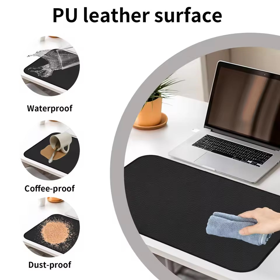TixiWarmi Grounding Mat - Conductive PU Leather Earthing Mat with 470cm Cord, 91k Ohm Safety Resistor for Sleep and Stress Relief