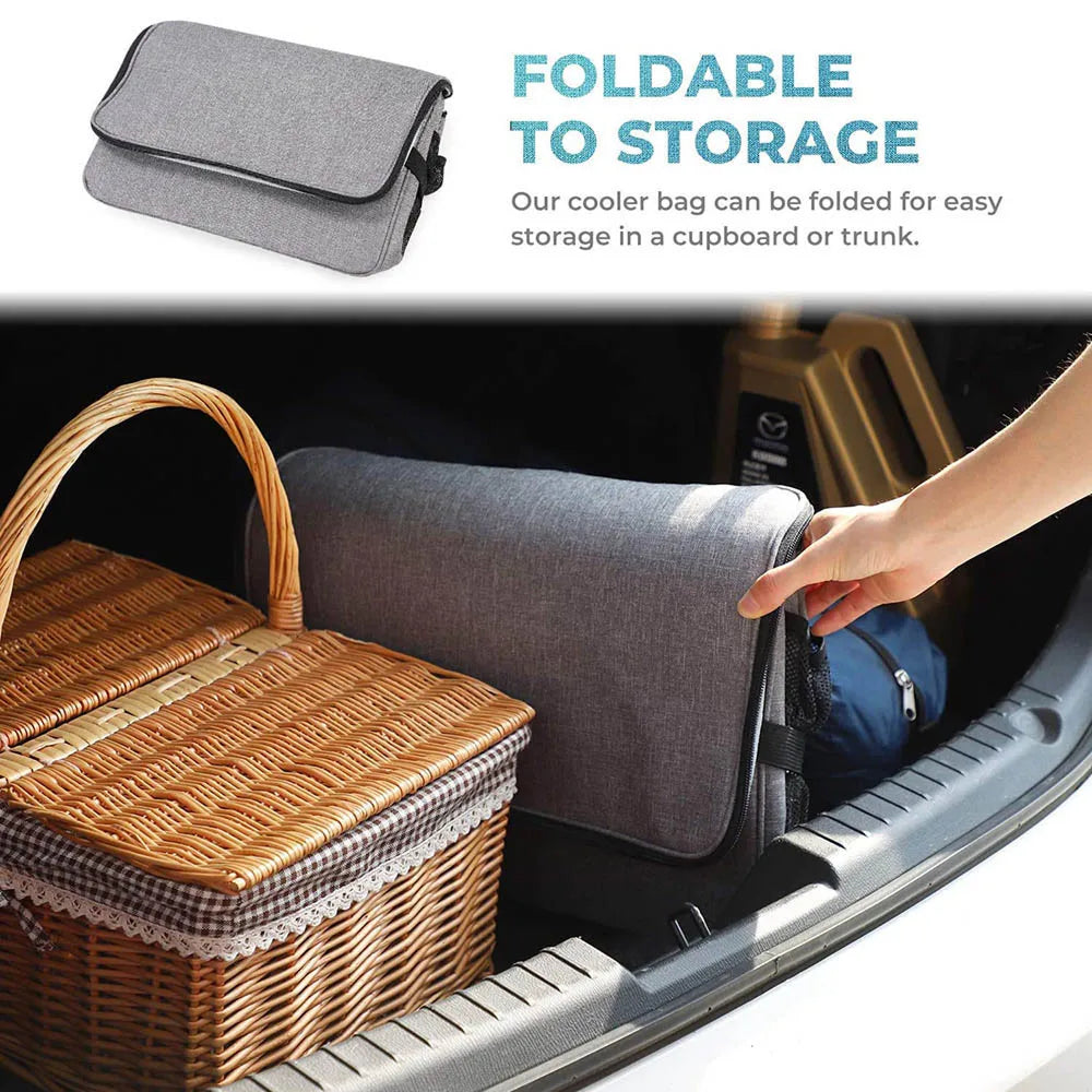 TobeVelst 35L Collapsible Cooler Space Saving Flat Folding Portable Bag