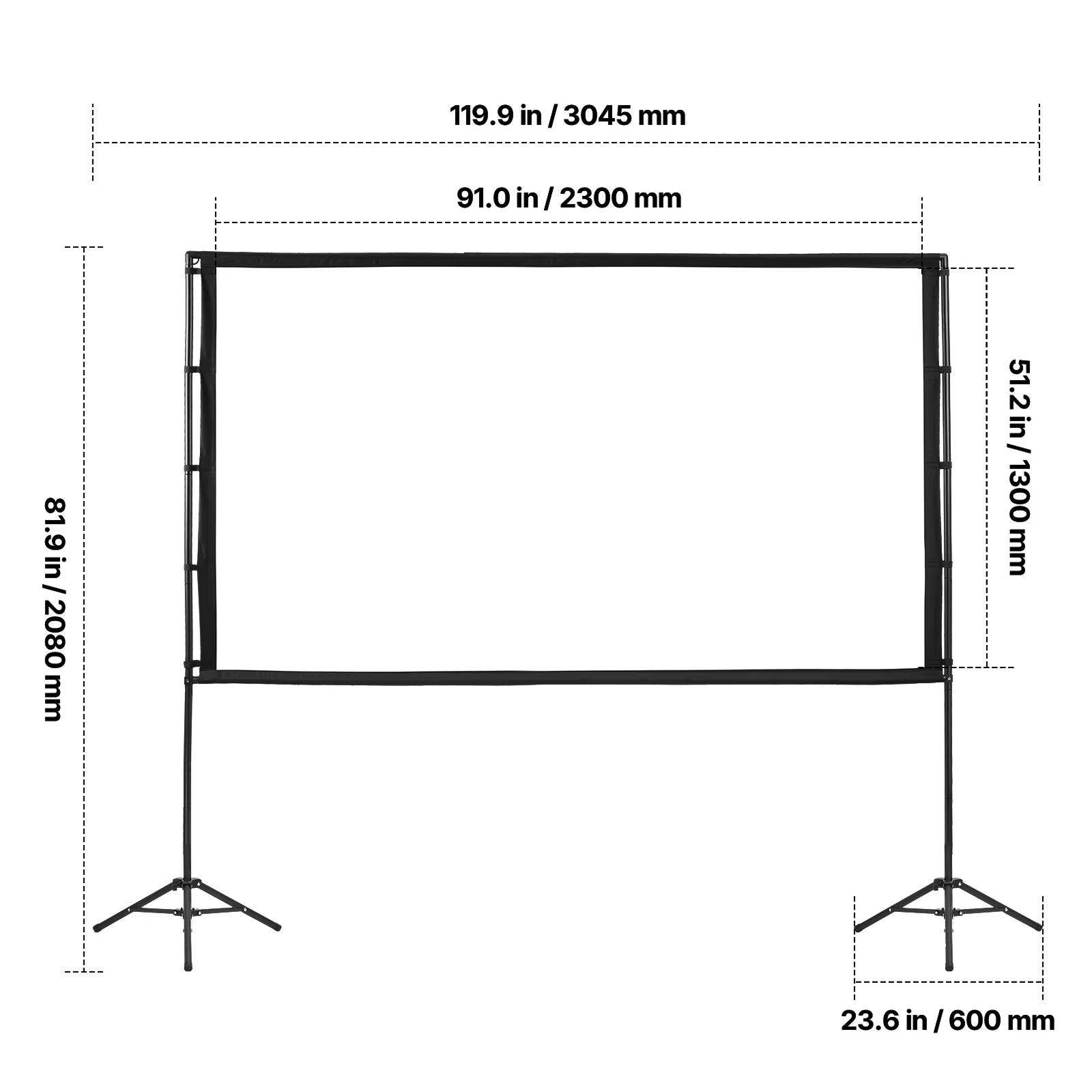 TorinLaxi Outdoor Projector Screen with Stand 4K HD 9.9 lbs Wrinkle-Free Movie Display