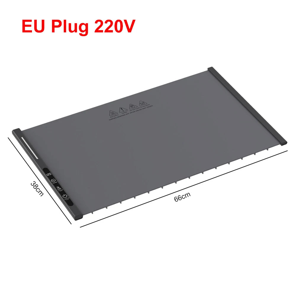 Electric Warming Tray Rollable Silicone 8 Temp 8h Timer