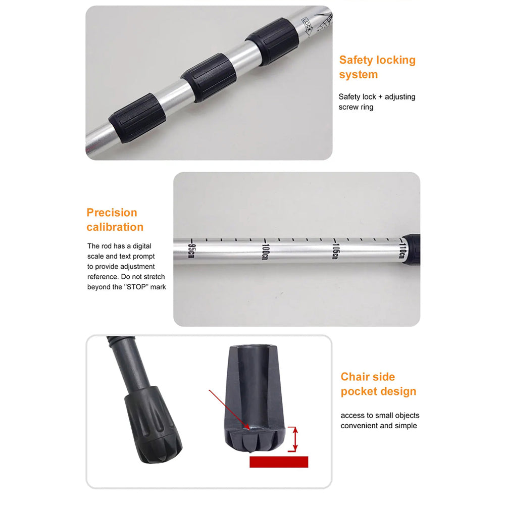 TrekPixin Professional Trekking Poles Adjustable T-Handle Aluminum Alloy 315g for Hiking