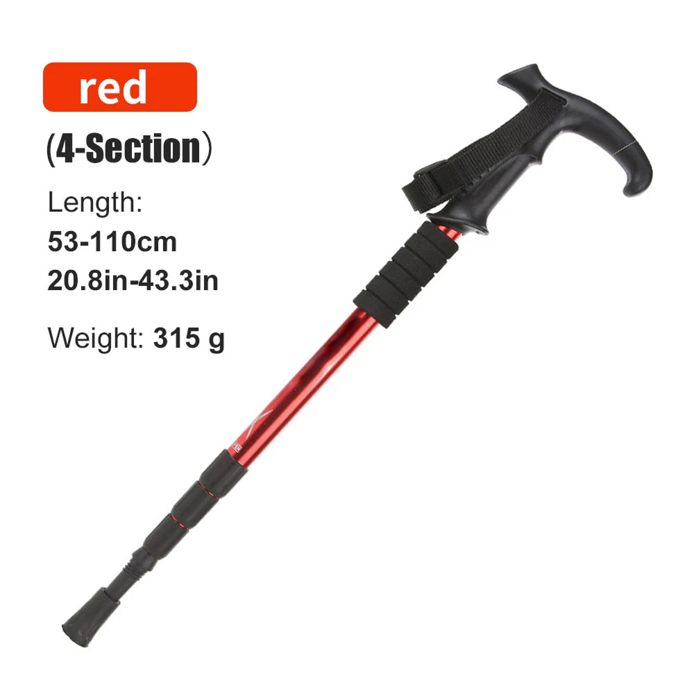 TrekPixin Professional Trekking Poles Adjustable T-Handle Aluminum Alloy 315g for Hiking
