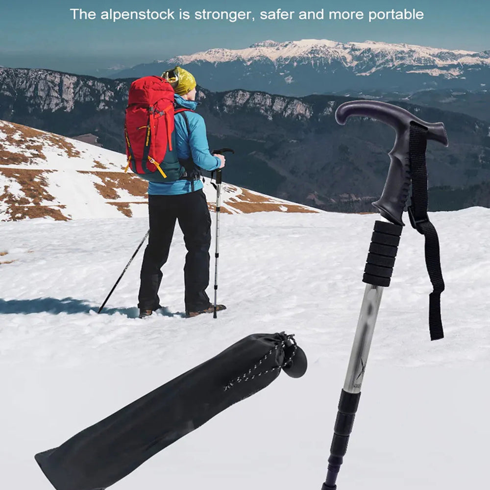 TrekPixin Professional Trekking Poles Adjustable T-Handle Aluminum Alloy 315g for Hiking
