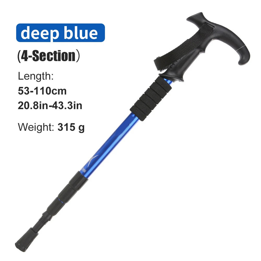 TrekPixin Professional Trekking Poles Adjustable T-Handle Aluminum Alloy 315g for Hiking
