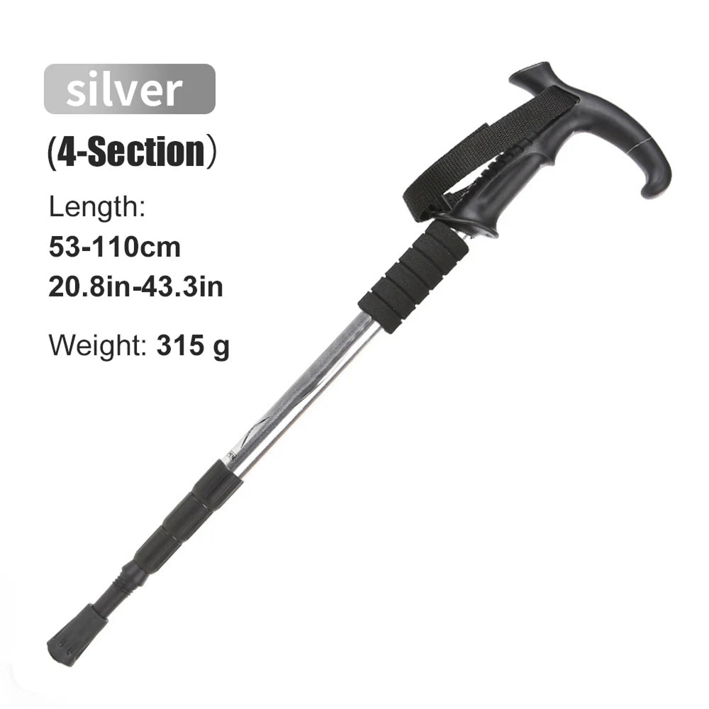 TrekPixin Professional Trekking Poles Adjustable T-Handle Aluminum Alloy 315g for Hiking