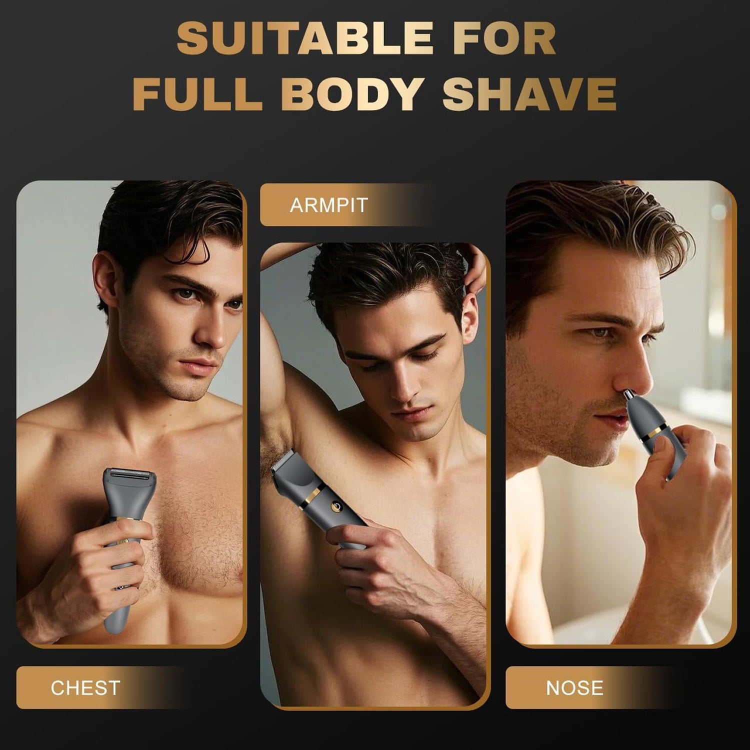 Beard Trimmer for Men, Cordless Waterproof Hair Clipper Grooming Kit