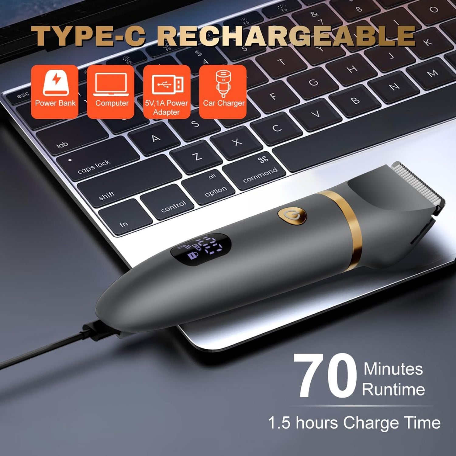 Beard Trimmer for Men, Cordless Waterproof Hair Clipper Grooming Kit