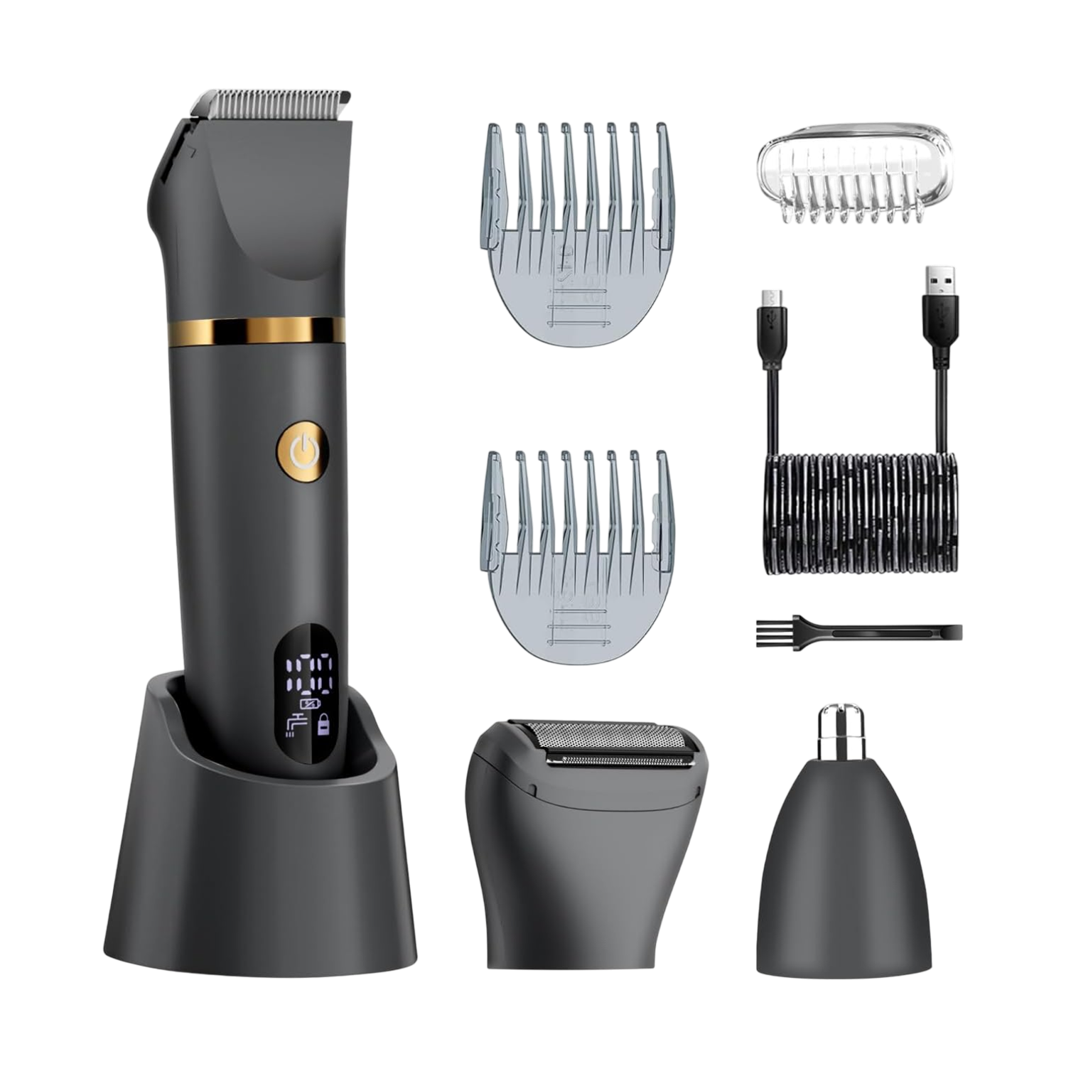 Beard Trimmer for Men, Cordless Waterproof Hair Clipper Grooming Kit