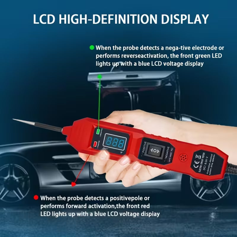 6-24V DC Continuity Tester Circuit Probe Light Meter with LED Polarity Indicator Buzzer TyvixAxi