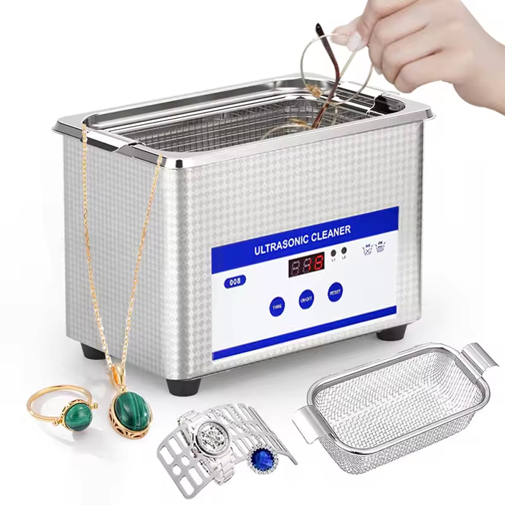 UltraGlowi 35W Ultrasonic Retainer Cleaner 40kHz 0.8L with 18 Precision Time Cycles