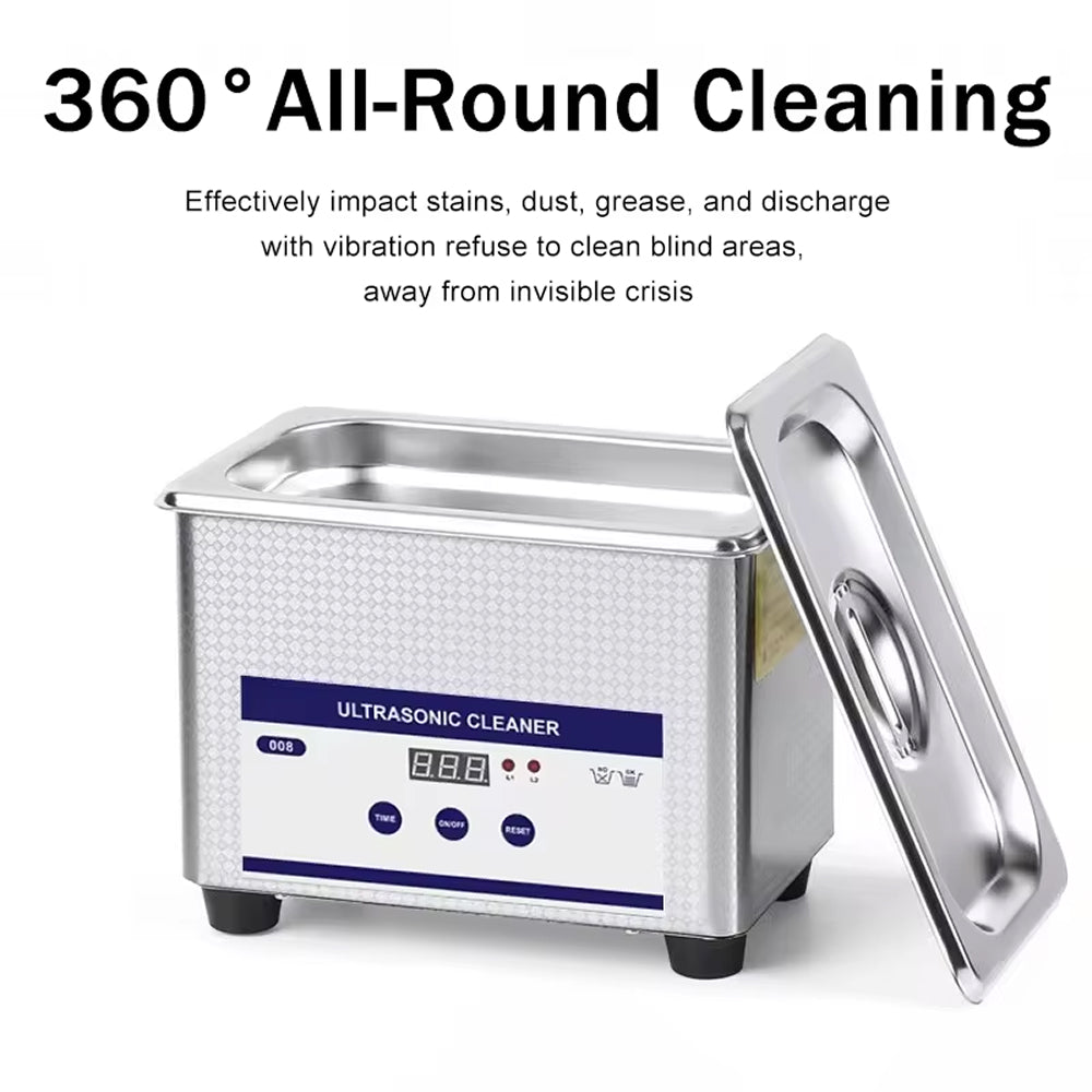 UltraGlowi 35W Ultrasonic Retainer Cleaner 40kHz 0.8L with 18 Precision Time Cycles