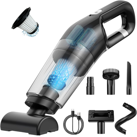 VamixLi Car Vacuum Cleaner - 26,000 PA Powerful Suction, 500g Ultra-Lightweight Cordless Handheld Vacuum with Washable HEPA Filter