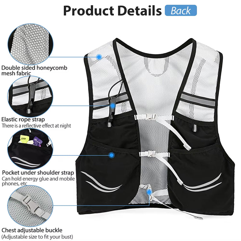 VetixMi Hydration Running Vest 108g Ultralight Waterproof Breathable Mesh for Night Running