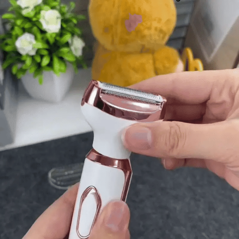 ElixMise 4-in-1 Waterproof Electric Razor for Women with 3-Blade Precision System, Sensitive Skin Tech and USB Rechargeable Base