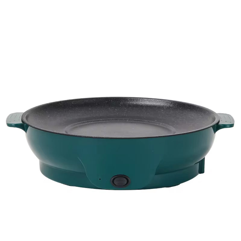 66 Electric Skillet Non-Stick Hot Pot Dual Power Control Safety Shut-Off