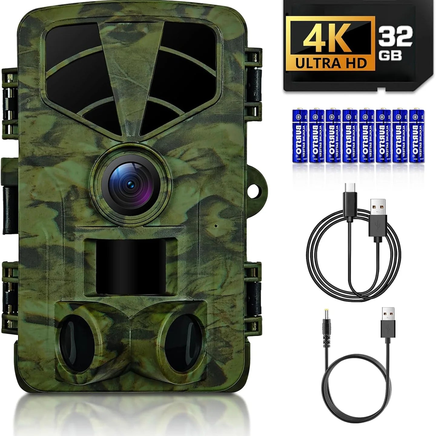VixTralix 4K Trail Camera - 48MP Wildlife Game Camera with WiFi Bluetooth App Control, 0.2s Trigger Speed, 32GB Storage