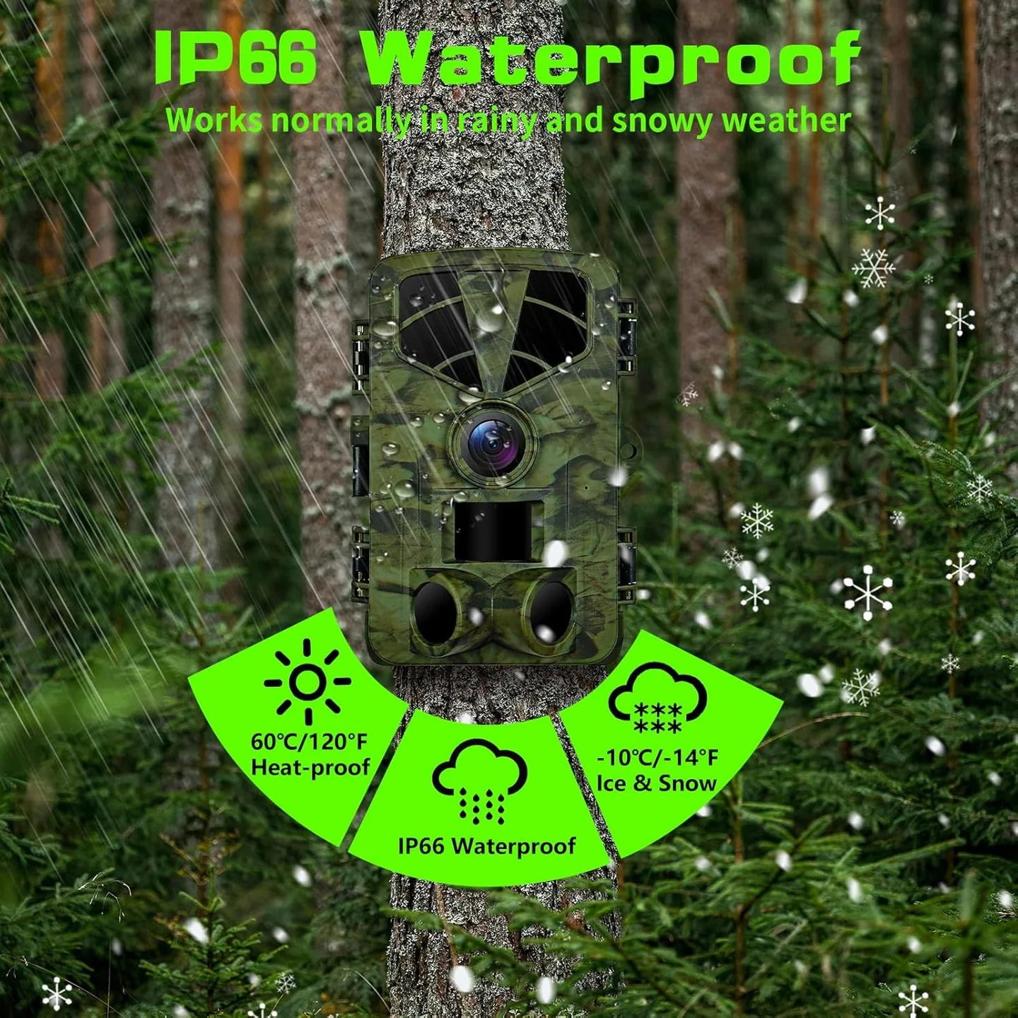 VixTralix 4K Trail Camera - 48MP Wildlife Game Camera with WiFi Bluetooth App Control, 0.2s Trigger Speed, 32GB Storage