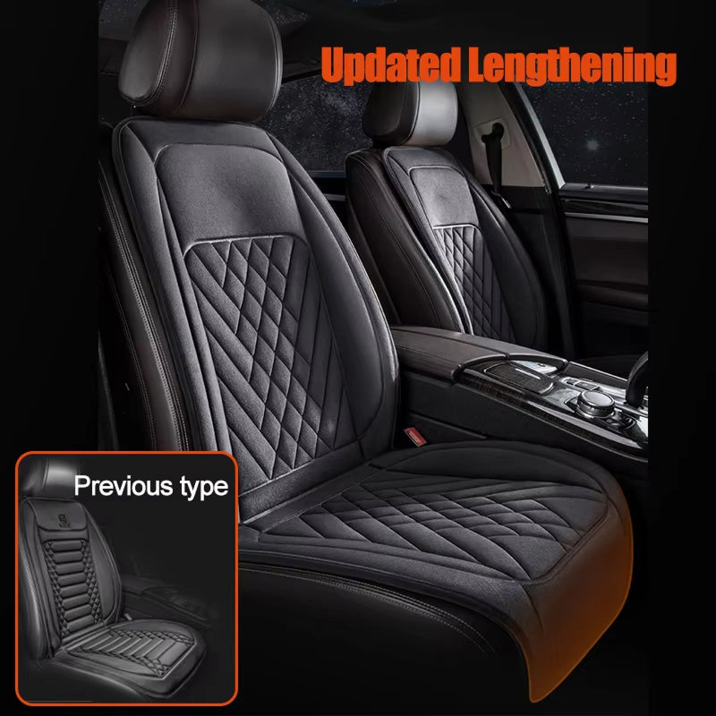 WarmBilex Heated Seat Covers - 30s Rapid Heating 12V-24V Universal Car Seat Warmer, 115cm Extended Length with 3 Temperature Modes and Diamond Quilted Flannel