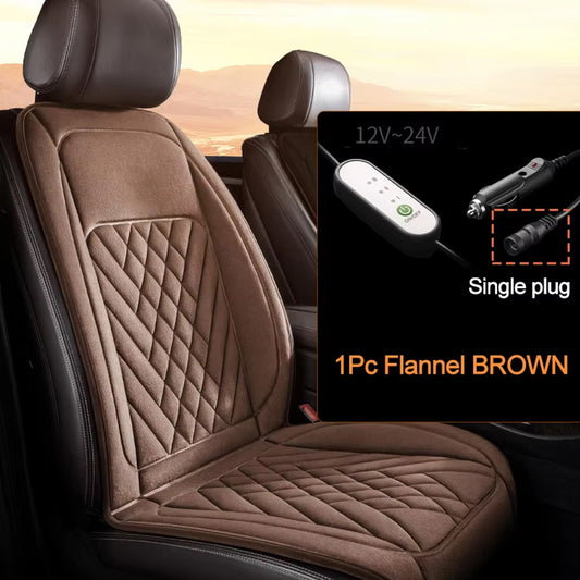 WarmBilex Heated Seat Covers - 30s Rapid Heating 12V-24V Universal Car Seat Warmer, 115cm Extended Length with 3 Temperature Modes and Diamond Quilted Flannel