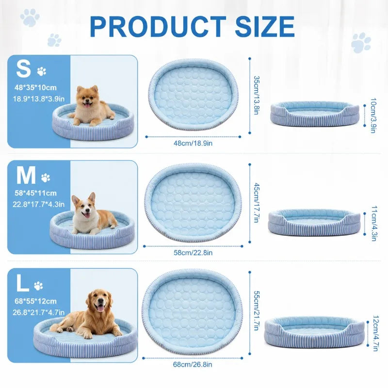 WelRigno Cooling Dog Bed Pressure Relief Breathable Pet Mat