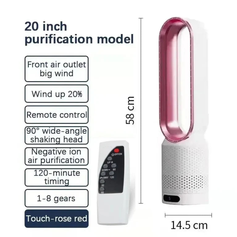 WhisParu Quiet Bladeless Tower Fan with Air Purification
