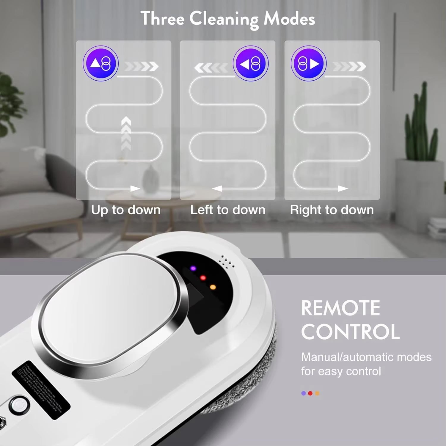 WiniGlide Robot Window Cleaner 5600Pa Suction with Dual Spinning Mops, AI Smart-Path and Safety Anti-Fall System