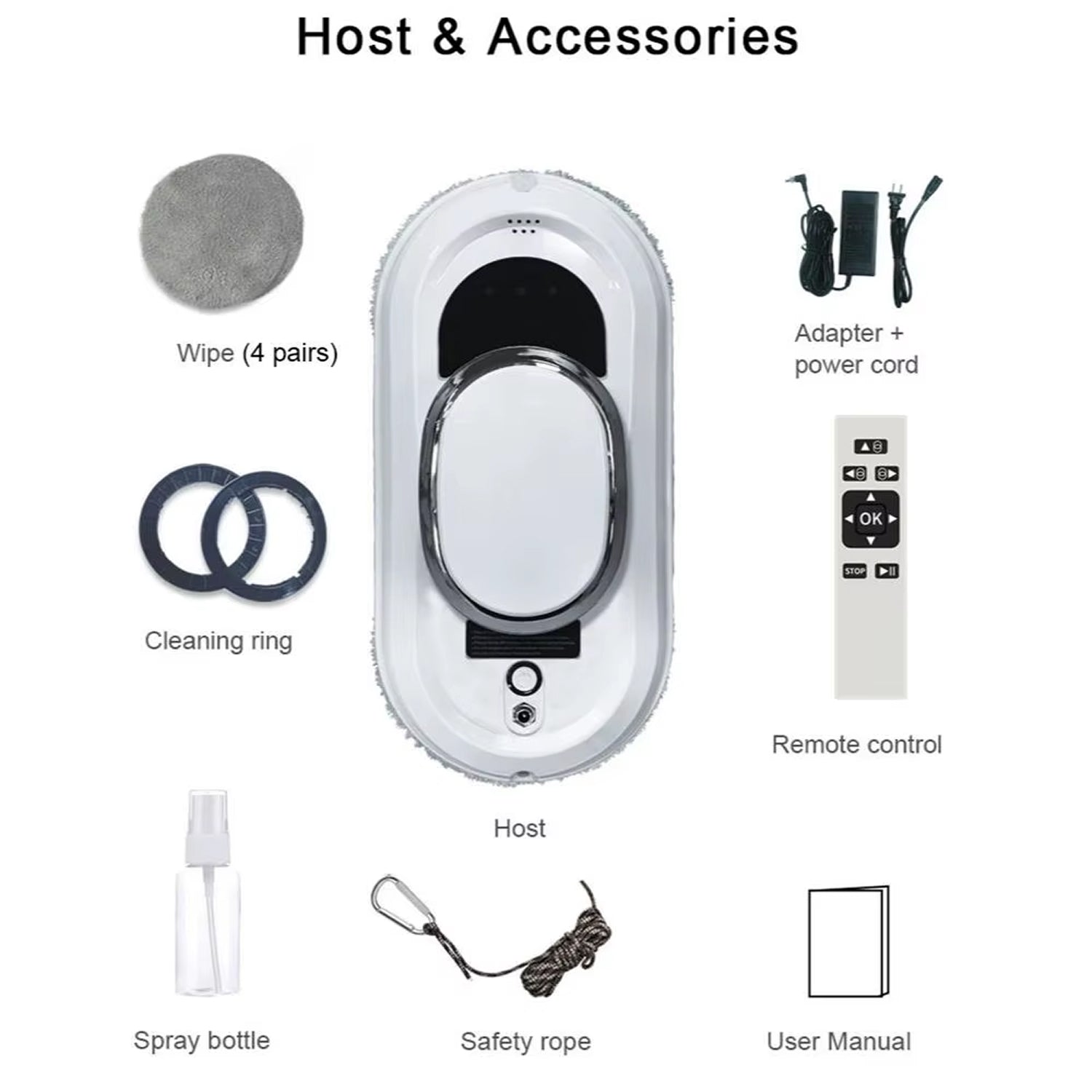 WiniGlide Robot Window Cleaner 5600Pa Suction with Dual Spinning Mops, AI Smart-Path and Safety Anti-Fall System