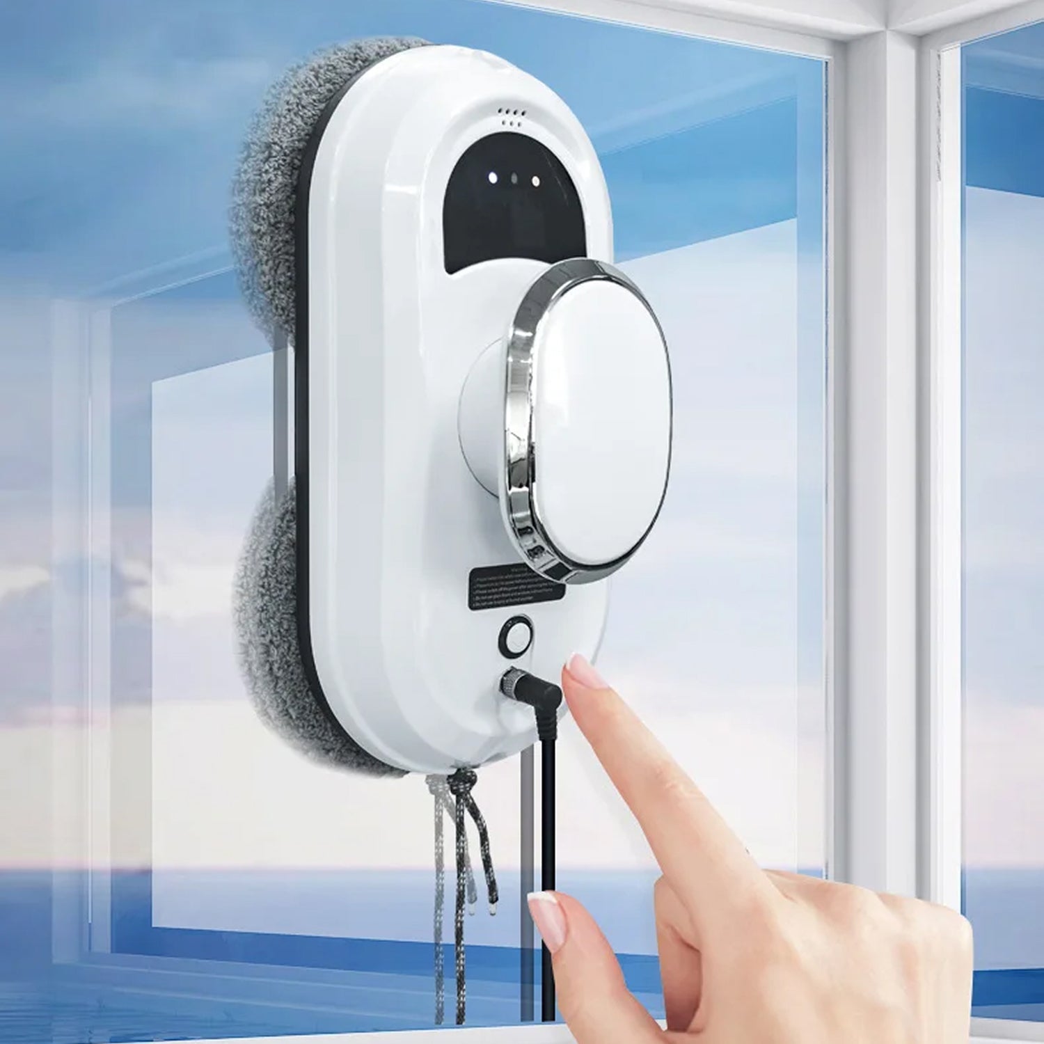 WiniGlide Robot Window Cleaner 5600Pa Suction with Dual Spinning Mops, AI Smart-Path and Safety Anti-Fall System
