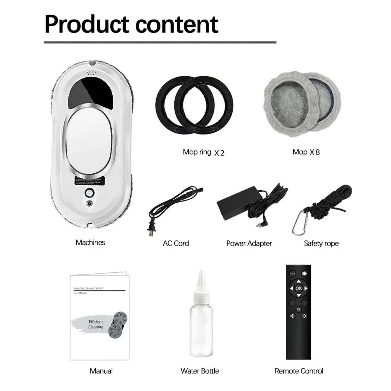 WiniGlide Robot Window Cleaner 5600Pa Suction with Dual Spinning Mops, AI Smart-Path and Safety Anti-Fall System