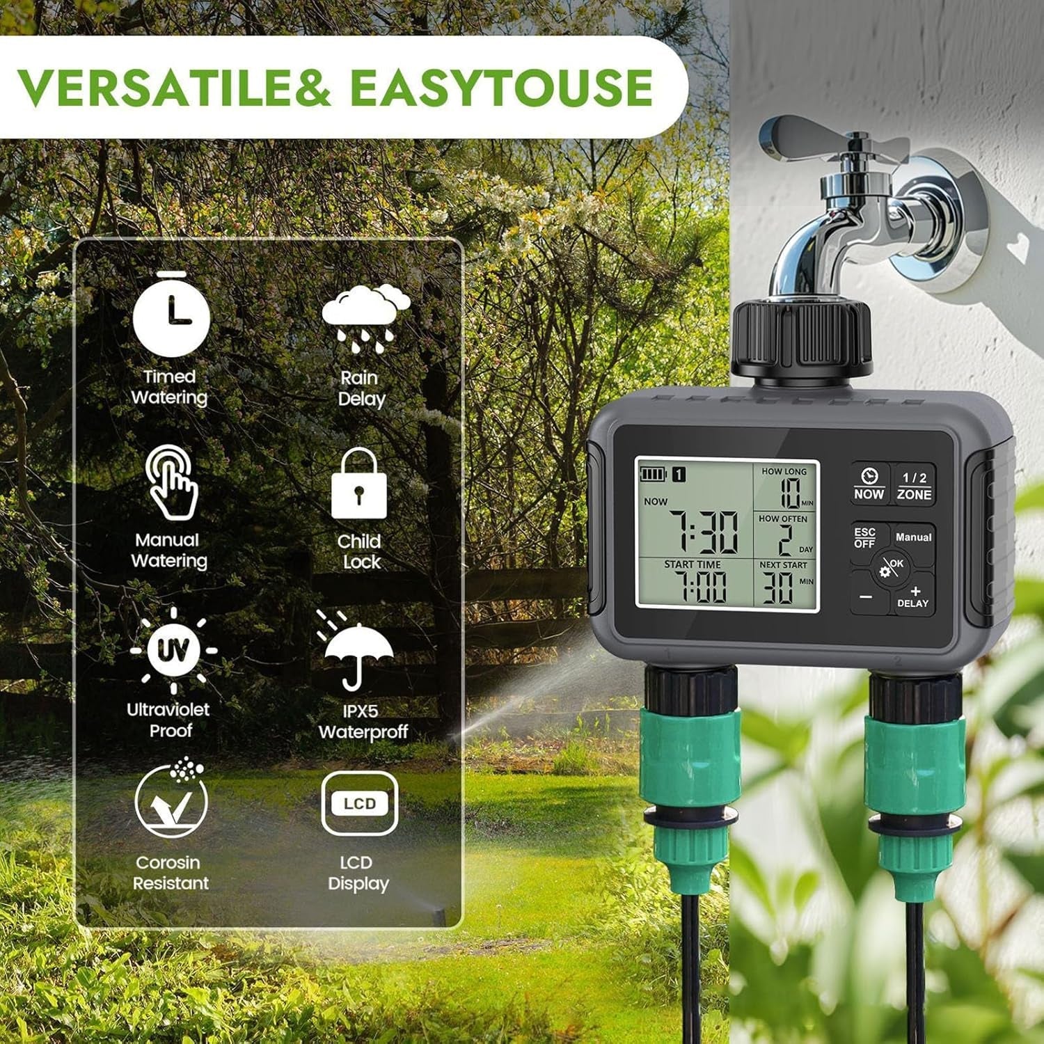 WiseDrox Smart Sprinkler Controller - Wi-Fi Irrigation System Timer