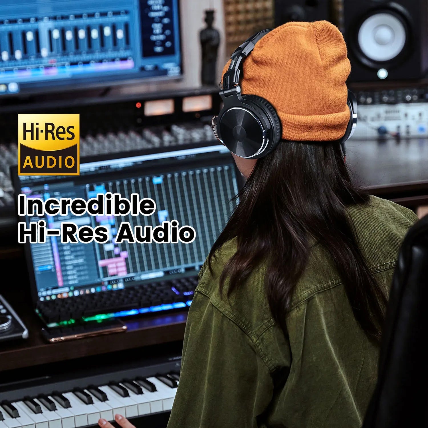 ZetaNase Studio Headphones 50mm Drivers 3.5/6.3mm Dual-Interface Foldable Monitor